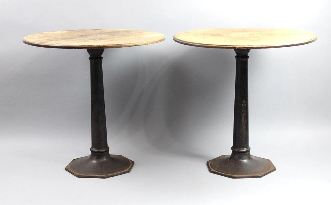 Pair of Round Cast Iron Bistro Tables (1 of 13)