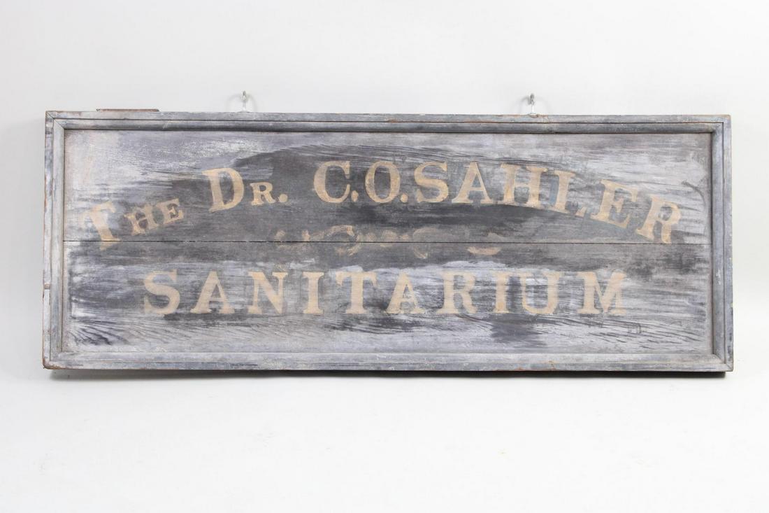 5.5-ft Wood Sign, Dr. C.O. Sahler Sanitarium, Kingston NY (1 of 10)