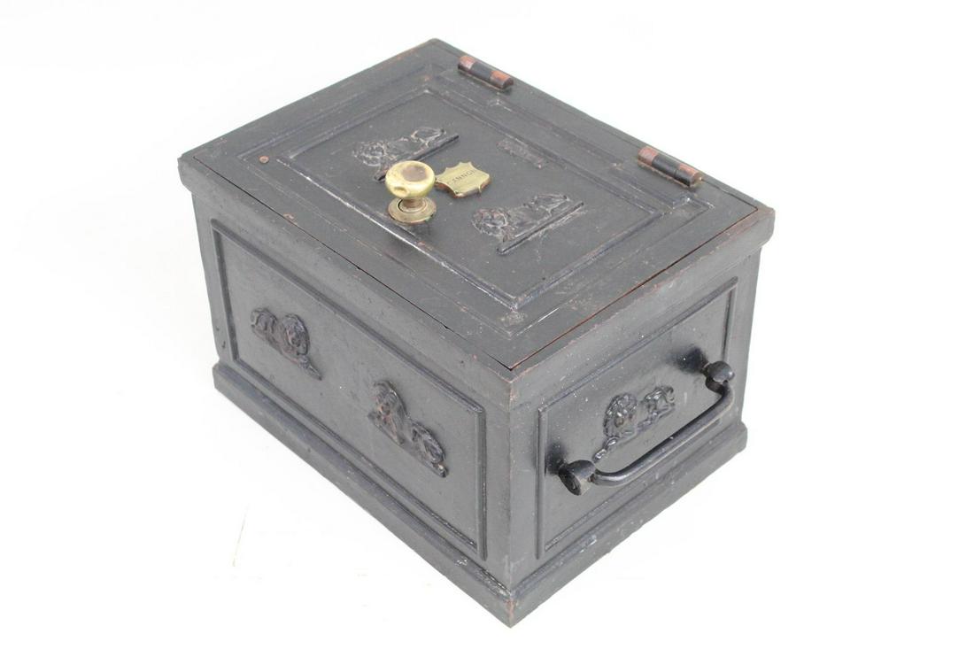 Antique Cast Iron Strong Box with Lions by Cannon (1 of 9)