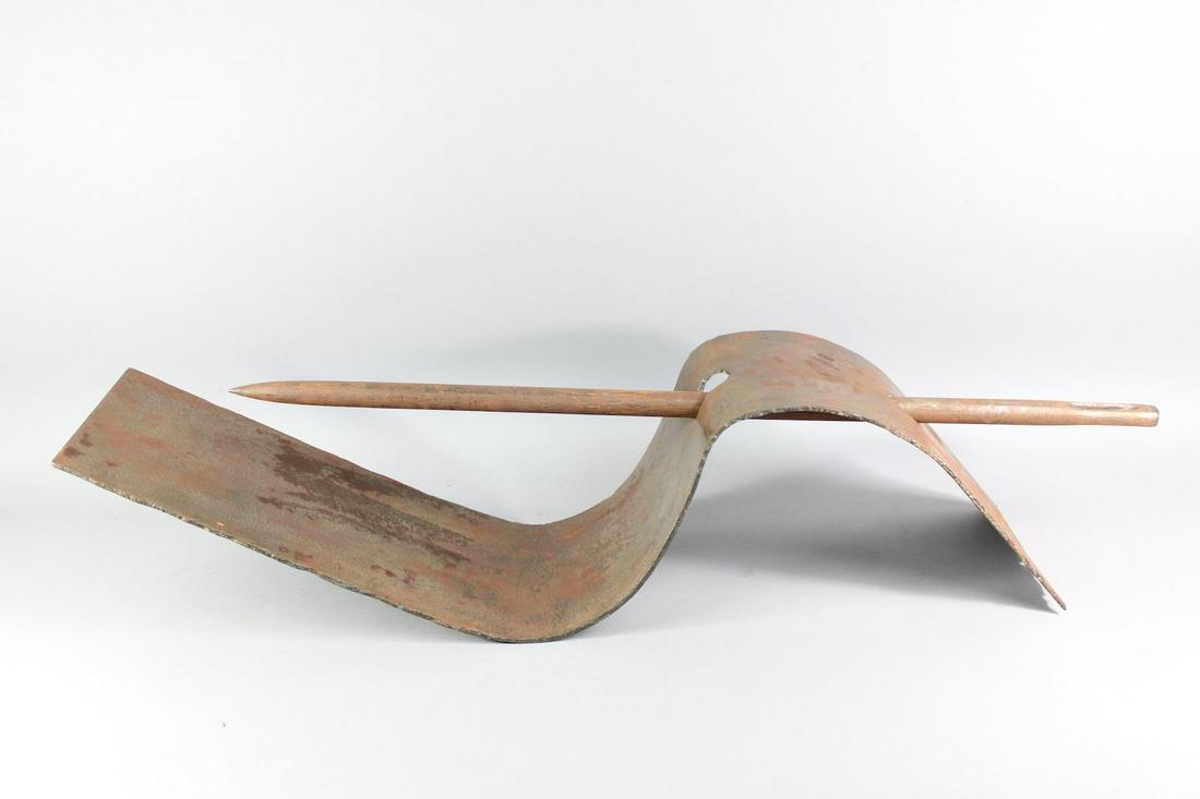 Oversized Abstract Metal Sculpture, Needle and Ribbon (1 of 13)