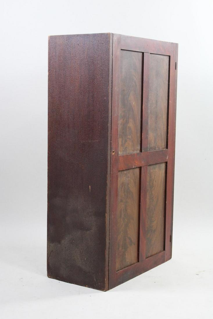 Antique Wooden One-Door Cupboard Cabinet, Grain Painted (1 of 15)