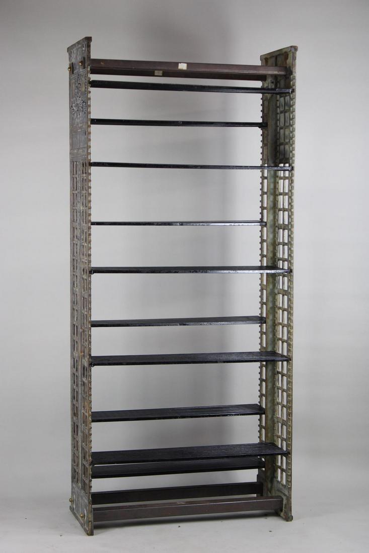 Art Nouveau Cast Iron Library Book Shelf, Snead & Co,1 of 2 (1 of 19)