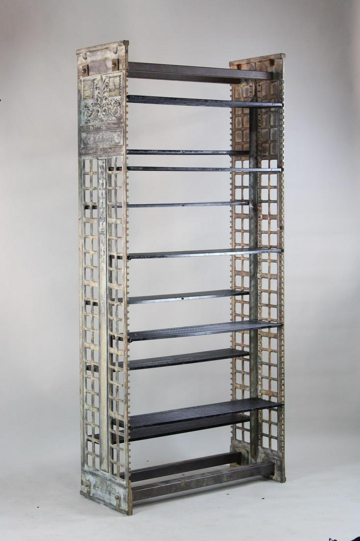 Art Nouveau Cast Iron Library Book Shelf, Snead & Co, 2 of 2 (1 of 20)