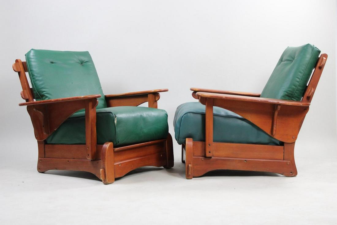 Pair of Paddle Arm Cushman Club Lounge Chairs (1 of 14)