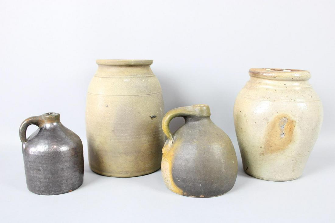 Lot of 4 Salt Glazed Stoneware Jugs & Jars (1 of 15)
