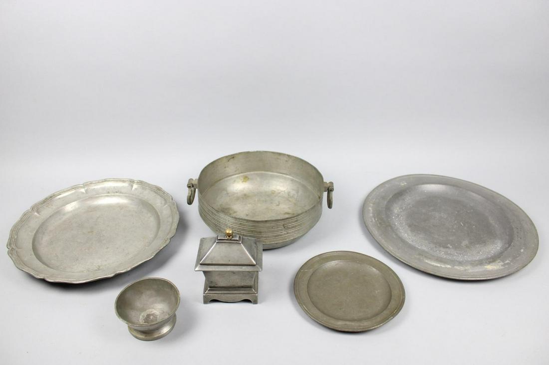 Lot of 6 Antique Pewter Items (1 of 18)