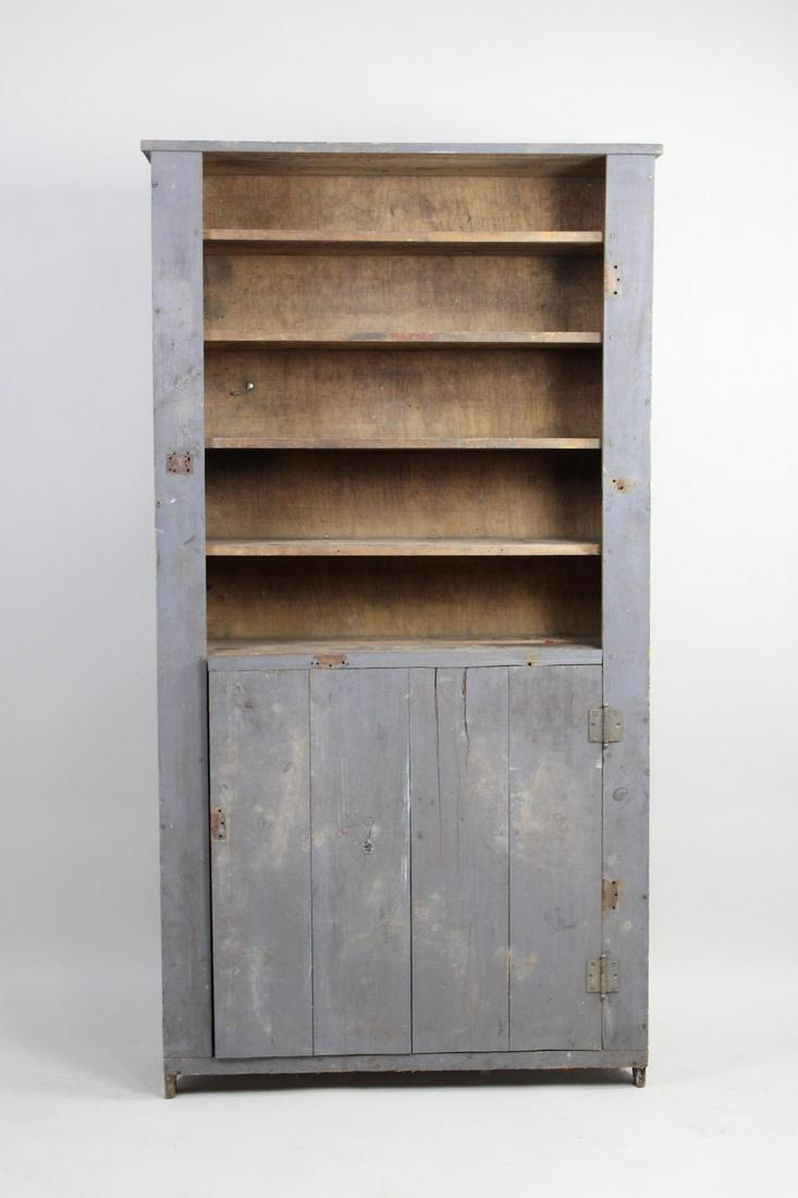 Antique Minimalist Grey Painted Primitive Cabinet (1 of 15)