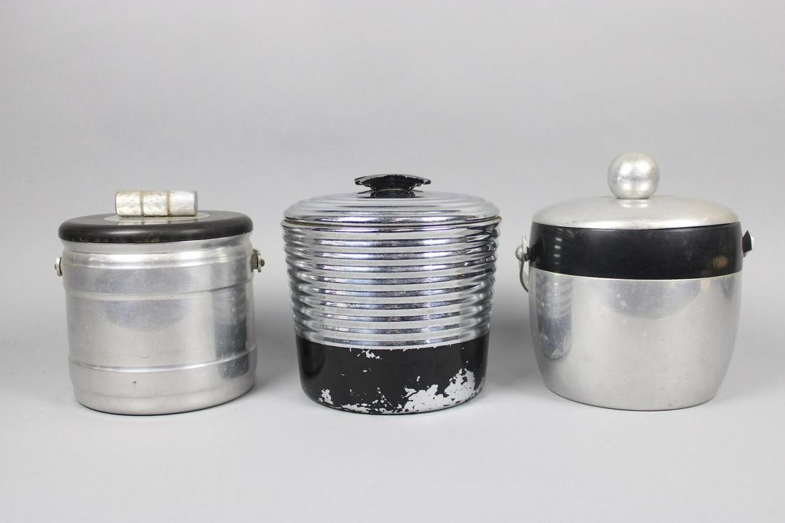 Lot of 3 Metal Insulated  Mid-Century Ice Buckets (1 of 19)