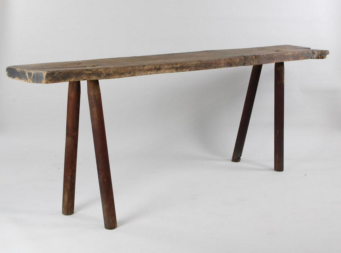 7.5 Ft Long Country Primitive Peg Leg Butcher Block Dining Table (1 of 11)