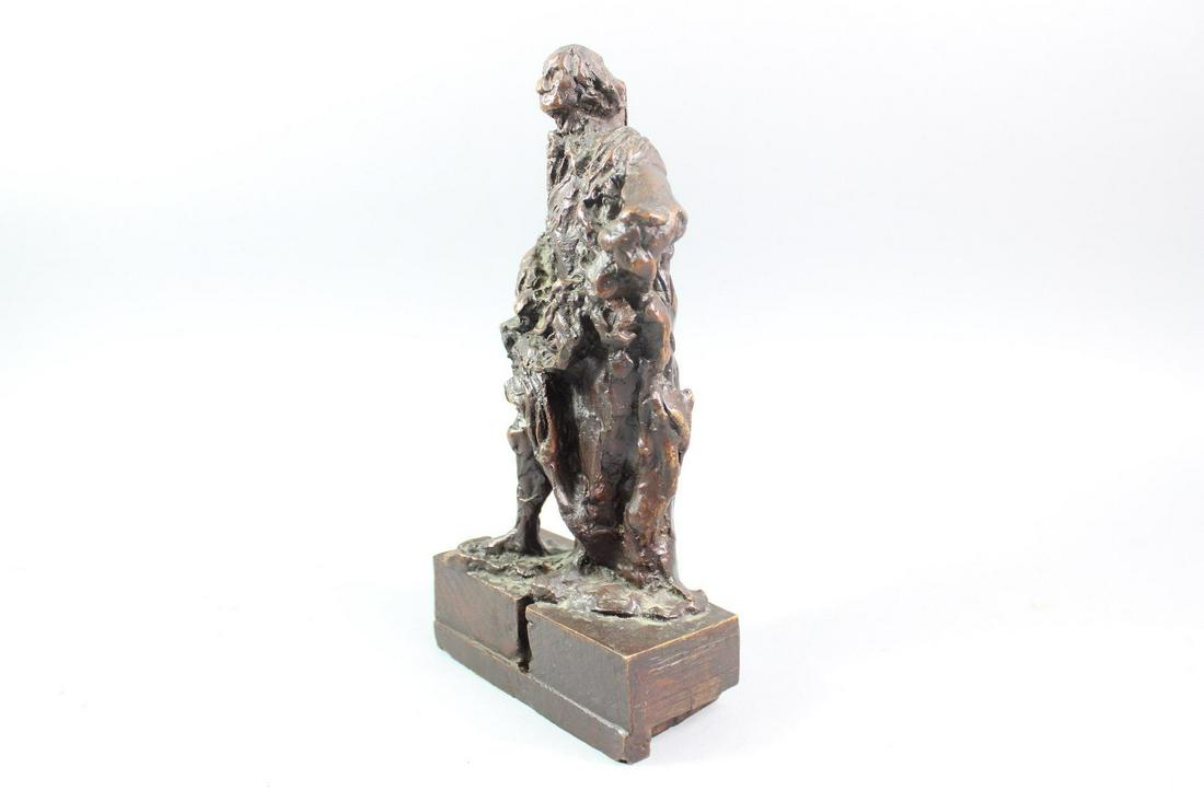 Small Impressionist Statue in The Style of Auguste Rodin: Small Impressionist Statue in The Style of Auguste Rodin. This is a fantastic impressionistic sculpture of a standing figure wearing 19th C. clothing. He is standing on two blocks. Dimensions are 8 in
