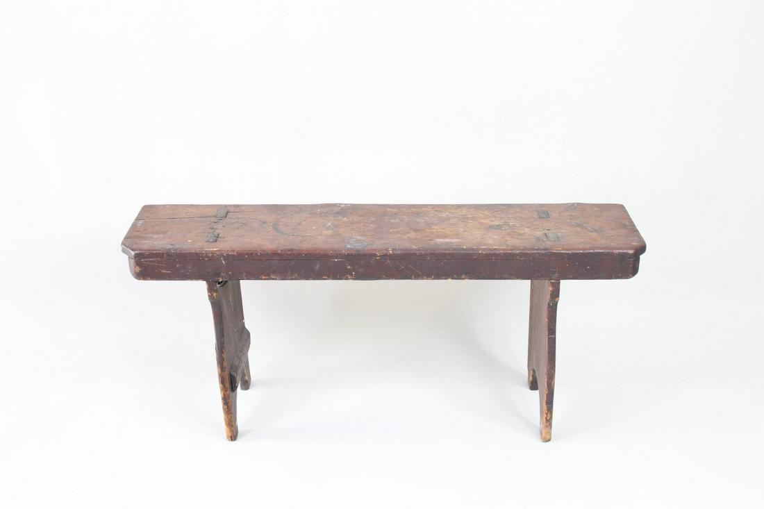 Small Primitive Handmade Wooden Bench (1 of 9)
