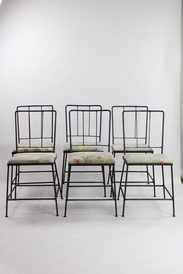 Set of 6 Wrought Iron Art Deco Patio Chairs (1 of 10)