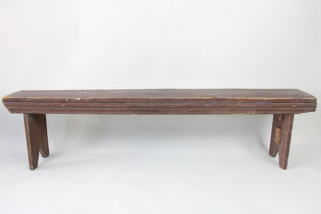 Long Sturdy Wooden Primitive Handmade Bench (1 of 11)