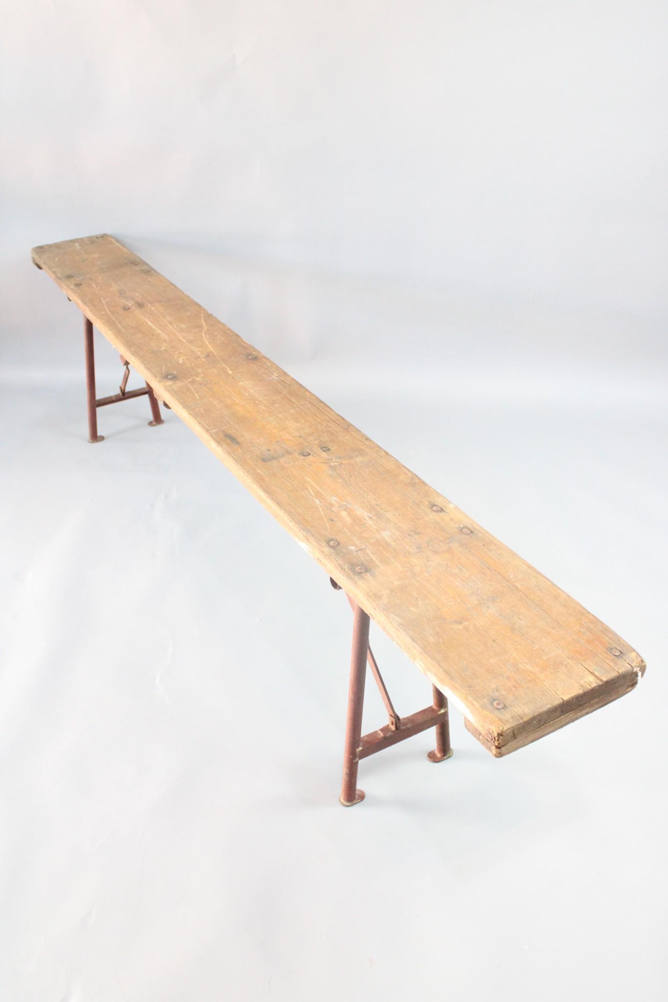 Industrial Folding Bench w/Metal Tubular Legs (1 of 9)
