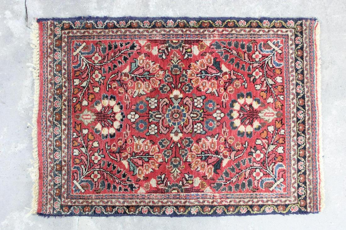 Small Multicolor Wool Oriental Prayer Rug (1 of 7)