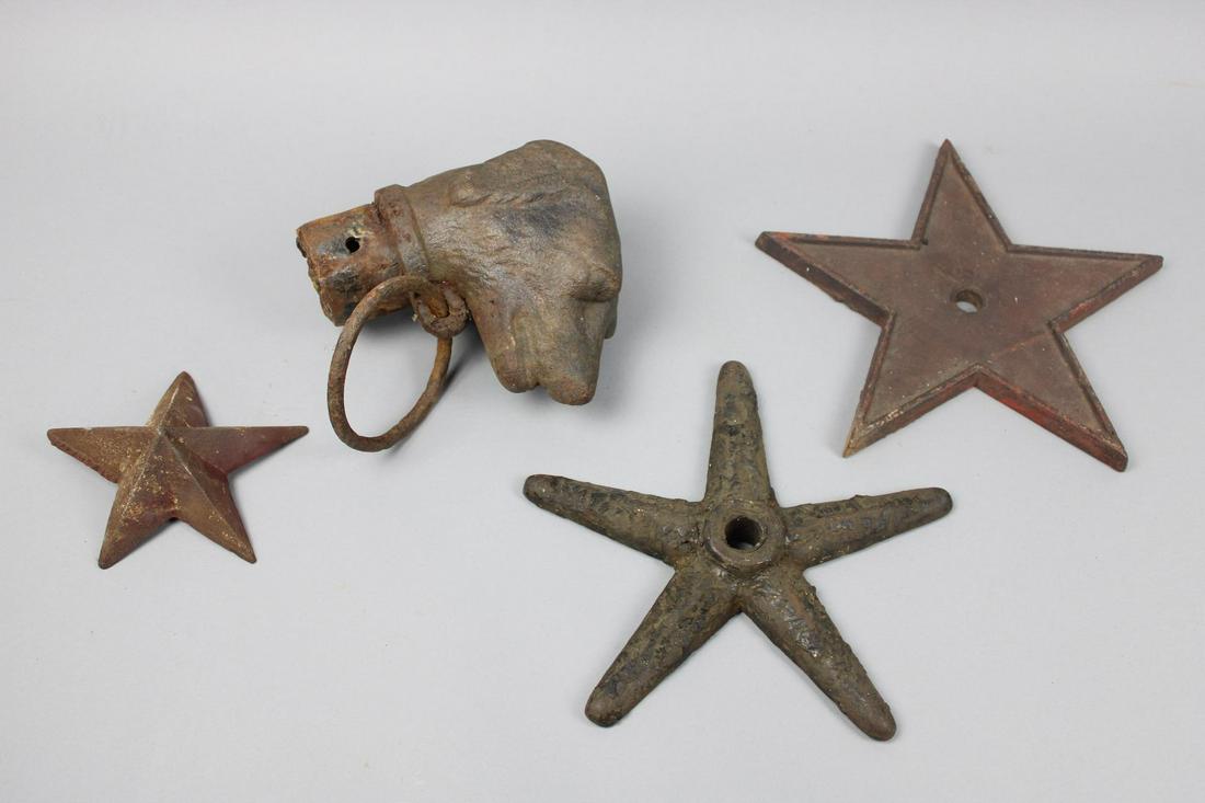 Lot of 4 Cast Iron Architectural Star Decorations (1 of 13)