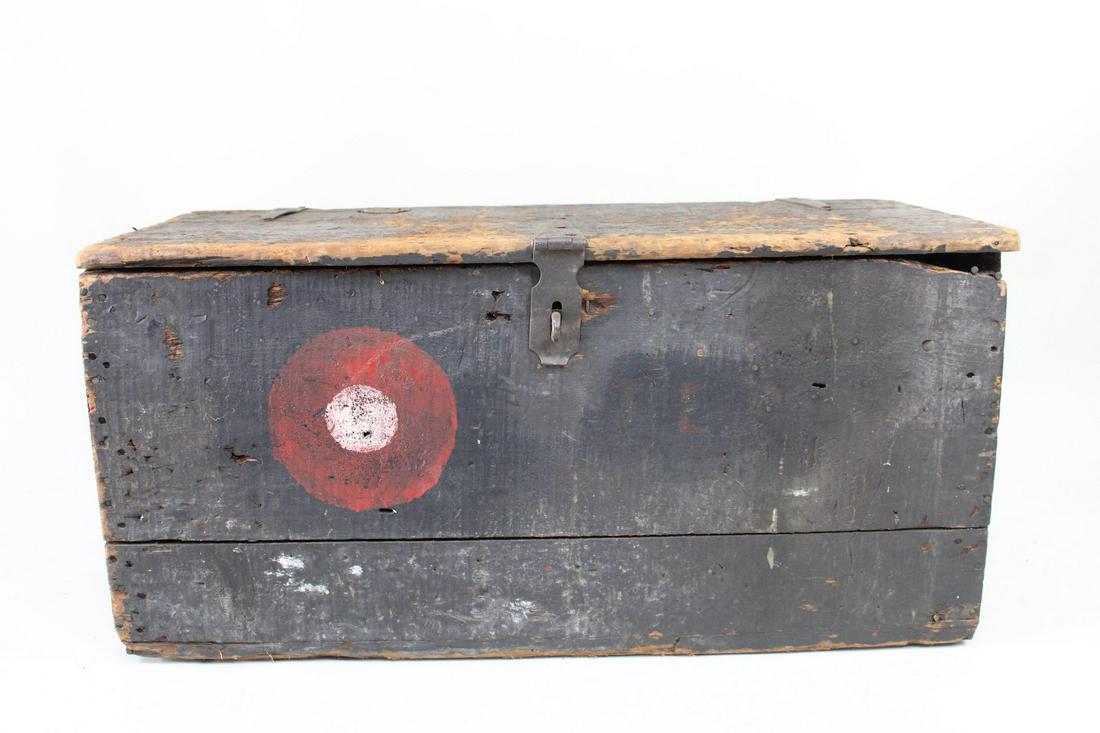 Primitive Handmade Black Wood Chest (1 of 14)