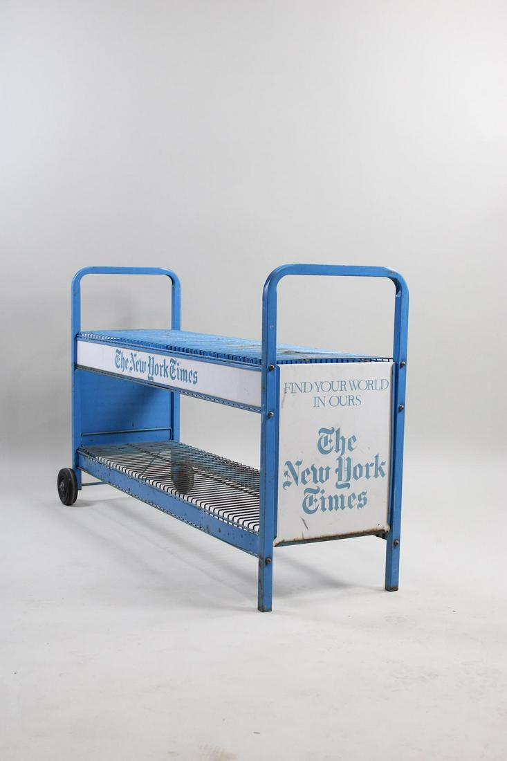 Industrial New York Times Advertisement Cart/Display Rack (1 of 9)