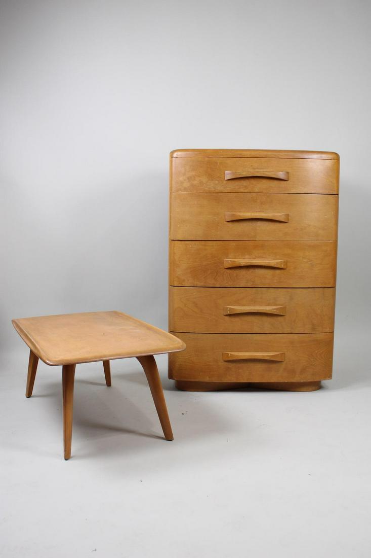 Lot of Mid-Century Modern Heywood Wakefield Furniture, Highboy Dresser & Coffee Table (1 of 18)