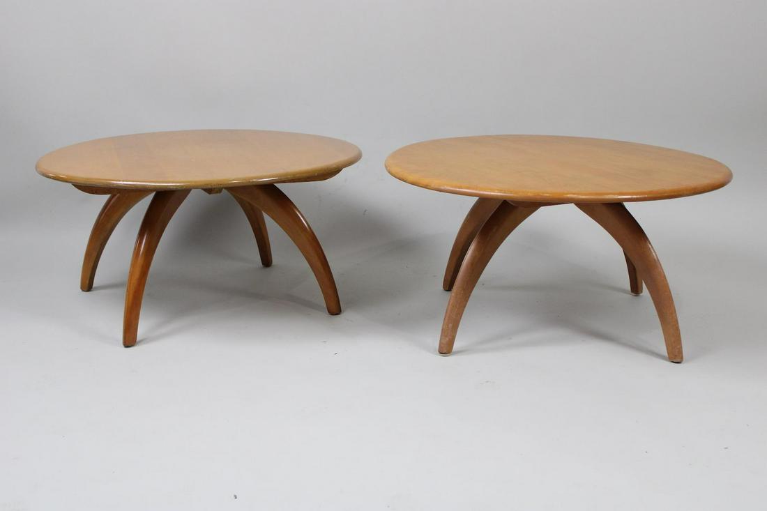 Pair of Mid-Century Modern Heywood Wakefield Lazy Susan Coffee Table (1 of 10)