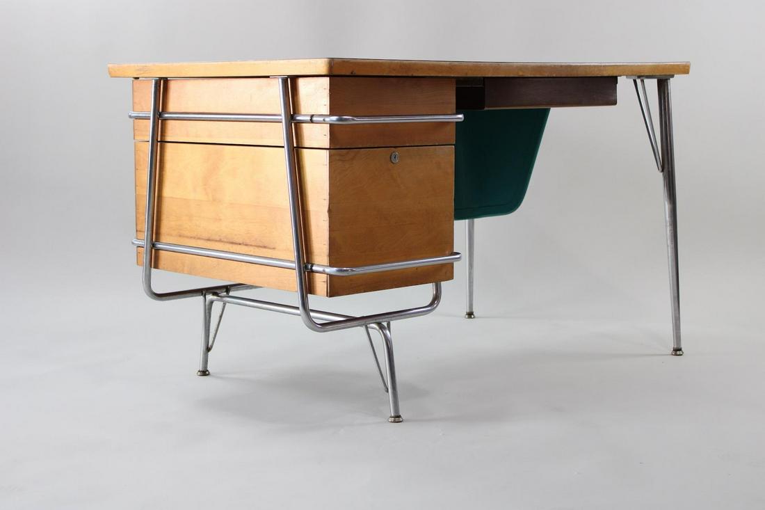 Heywood Wakefield Trimline Desk by Kem Weber, Mid-Century Modern, Turquoise 2 of 4: Heywood Wakefield Trimline Desk by Kem Weber, Mid-Century Modern, Turquoise 2 of 4. Heywood Wakefield Trimline Desk by Kem Weber, Mid Century Modern. Designed by Kem Weber, with deep, functional wood