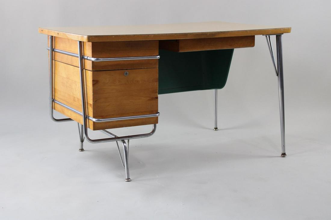 Heywood Wakefield Trimline Desk by Kem Weber, Mid-Century Modern 3 of 4: Heywood Wakefield Trimline Desk by Kem Weber, Mid-Century Modern 3 of 4. Heywood Wakefield Trimline Desk by Kem Weber, Mid Century Modern. Designed by Kem Weber, with deep, functional wood drawers (li
