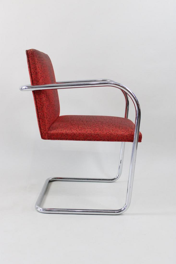 Knoll Mies Van Der Rohe Tubular Brno Chair: Knoll Mies Van Der Rohe Tubular Brno Chair. The chair is marked on the underside Knoll. Dimensions are 31.25 in h x 21.75 in w x 23 in d. The seat height is 17 in. Condition is very good. Please call 
