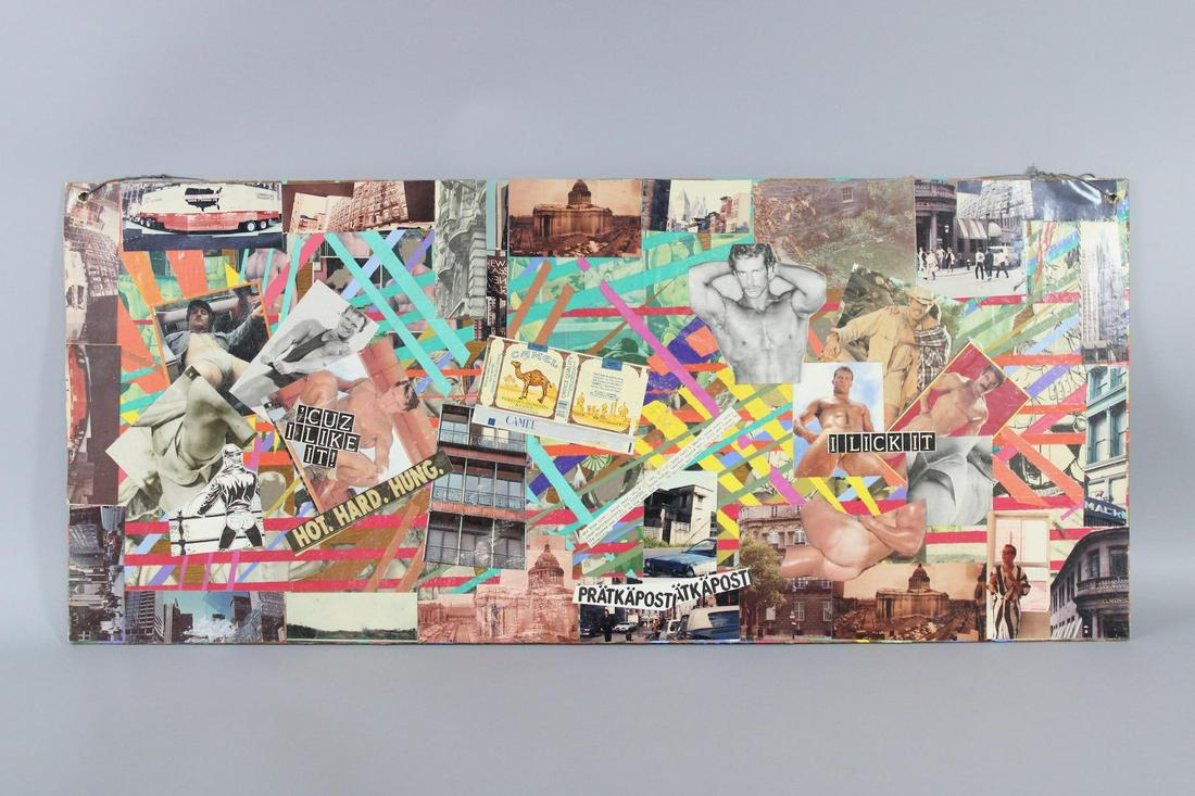 Judson Baldwin Male Nude 2-Sided Art Collage, 3 of 5: Judson Baldwin Gay Nude Male Art Collage 3 of 5. Outstanding contemporary artwork by Judson Baldwin (American d. 2006). From the estate of Baldwin's partner, painter Edward Avedisian (American 1938-20