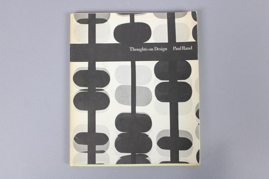 Thoughts on Design by Paul Rand, 1970, Mid-Century Modern Graphic Design: Thoughts on Design by Paul Rand, 1970. Seminal B&W softcover text on graphic design published by Studio Vista London, and Van Nostrand Reinhold Co, NY in 1970. Dimensions are 7.75 in h x 6.5 in w x .5