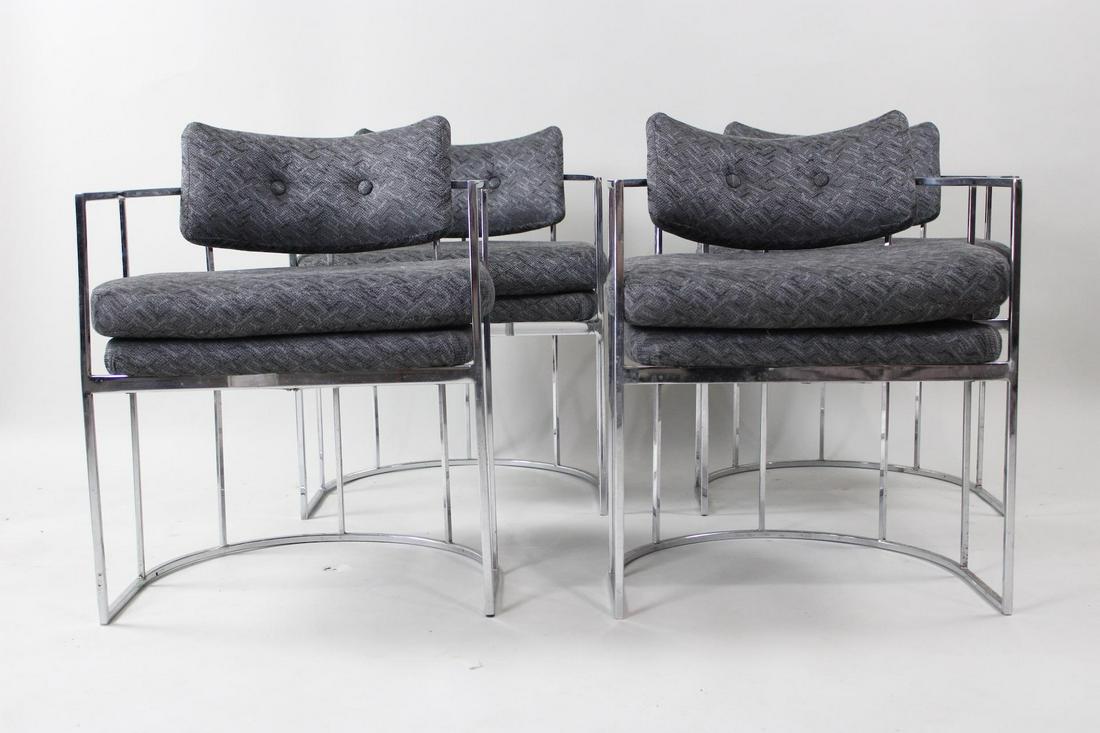 Set of 4 Contemporary Modern Pasadena Chairs by Erinn Valencich: Set of 4 Contemporary Modern Pasadena Chairs by Erinn Valencich. These chairs are in the style of Milo Baughman but are designed by Erinn Valencich and called the Pasadena Chair. Dimensions are 27 in