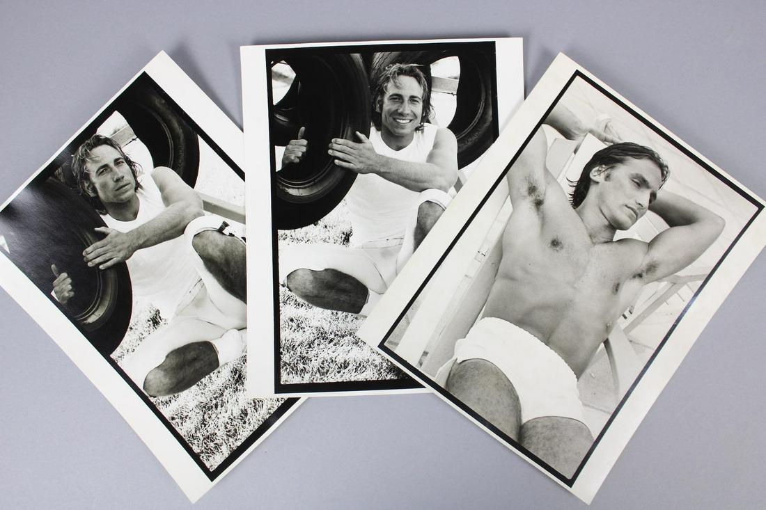 Bruce Weber Photograph; Richard Todd NY Jets Quarterback: Bruce Weber, American Photographer b. 1946. This is a great lot of 3 photographs of Richard Todd the NY Jets quarterback. One photograph is of the quarterback shirtless. Quantity: 3 Size 14 x 11 in Ph