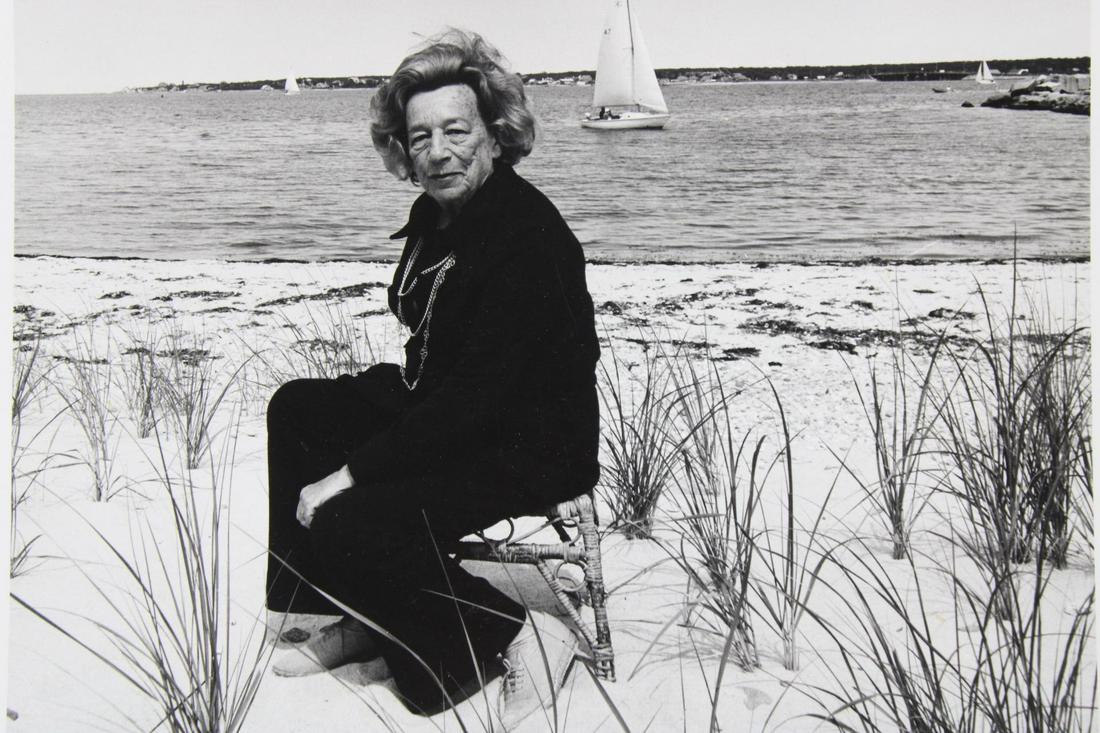 Nicholas Sapieha Photographs, Playwright Lillian Hellman 1972: Nicholas Sapieha Photographs, Playwright Lillian Hellman 1972. Pair of B&W portrait photos of Lillian Hellman on a beach, dated 1972. Quantity: 2 Size 10 x 8 Photographer Nicholas Sapieha Condition: (