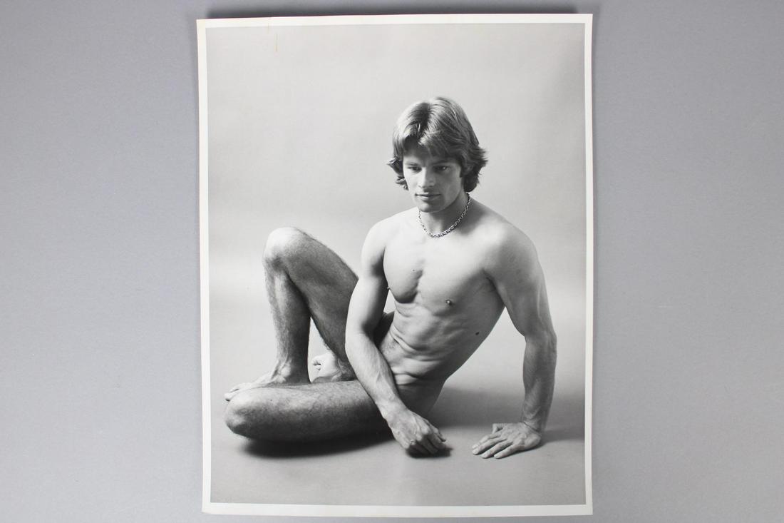 Kenneth Duncan Photographs; Nude Model Peter Van De Wouw: Kenneth Duncan, American photographer, 1928 -1986. This is a lot of black and white photographs of the model, Peter Van De Wouw. There is one large photograph and 8 contact sheets. There is a handwrit