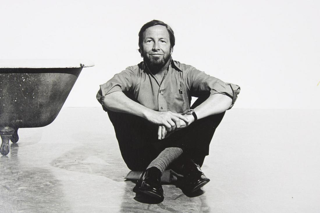Jack Mitchell Photograph; Artist Robert Rauschenberg 1977: Jack Mitchell, American Photographer 1925- 2013. Single B&W photo of artist Robert Rauschenberg from 1977. In the collection of the Smithsonian's National Portrait Gallery. Quantity: 1 Size 11 x 14 in