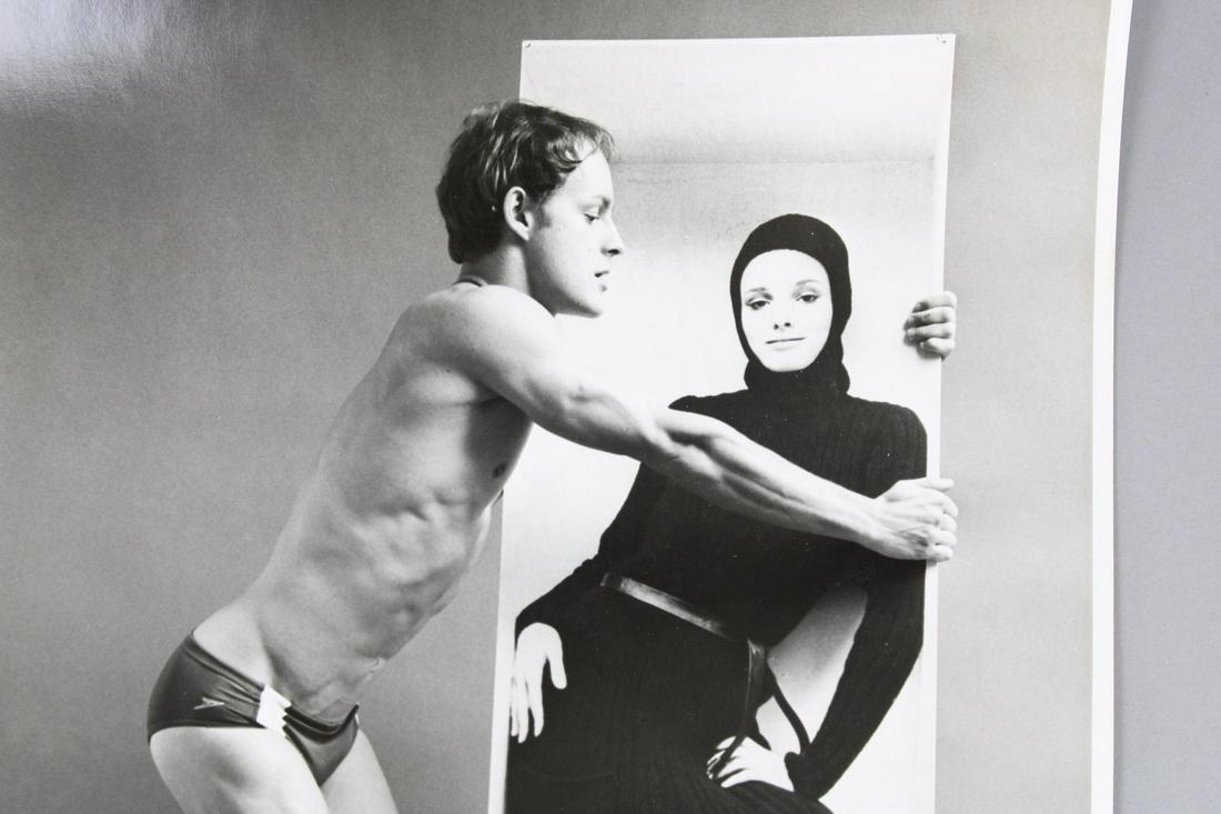 Kenn Duncan Photographs; Man in Briefs Embracing Lifesize Photo of a Woman: Kenn Duncan American Photographer 1928 -1986. Lot of 3 B&W photos of a man in briefs embracing a lifesize photo of a woman. Undated but from 1968-1983. Quantity: 3 Size 14 x 11 in Photographer Kenn Du