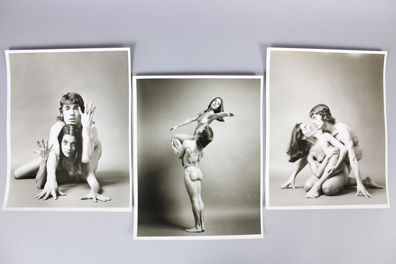 Kenn Duncan Photographs; Nude Dance Couple w/Beach Scene: Kenn Duncan American Photographer 1928-1986. Lot of 15 B&W photos of a female and male dancer in various poses, including some in front of a beach scene. Undated but from 1968-1983. From the archive o