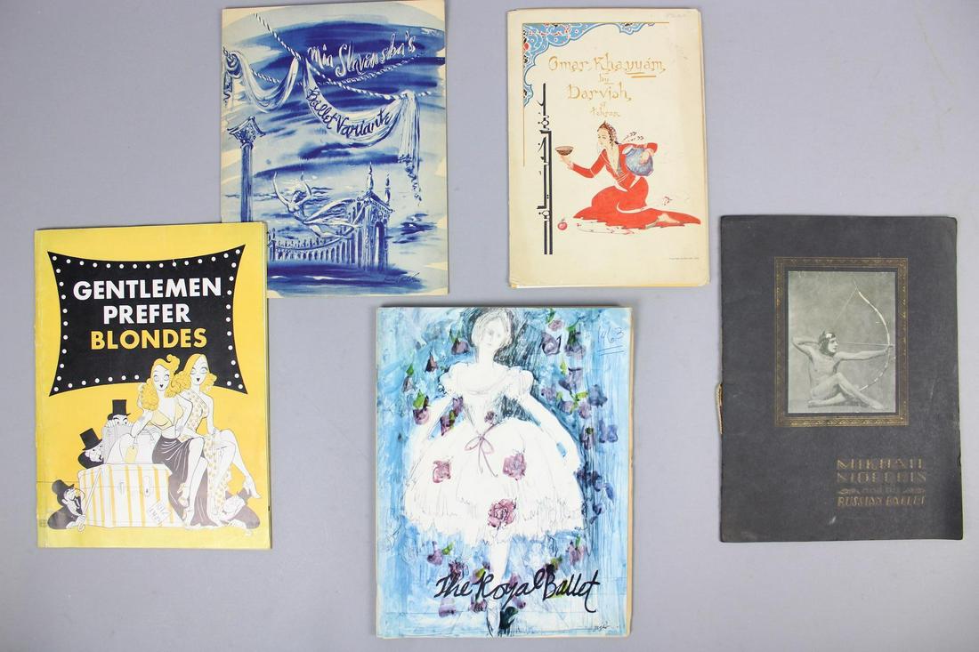 15 Dance/Musical/ Ballet Programs,1940s -1960s: 15 Dance/Musical/ Ballet Programs,1940s -1960s. Lot includes a variety of programs from the 1940s through the 1960s. Notable people mentioned include Carol Channing, Mikhail Mordkin, Mia Slarenska, an