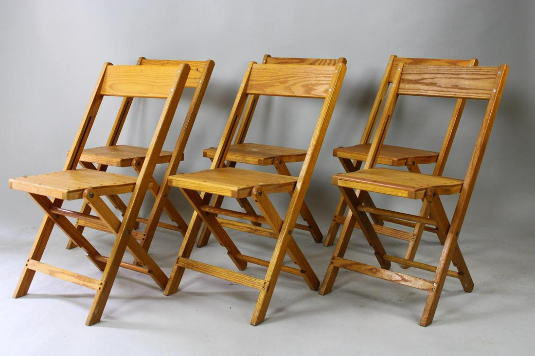 Set of 6 Snyder Wood Folding Chairs, Wedding Party (1 of 10)