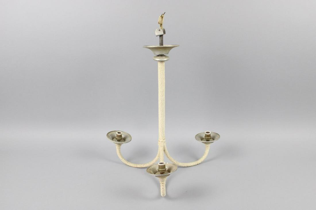 Mid-Century Modern Audoux Minet Style Rope Chandelier (1 of 8)