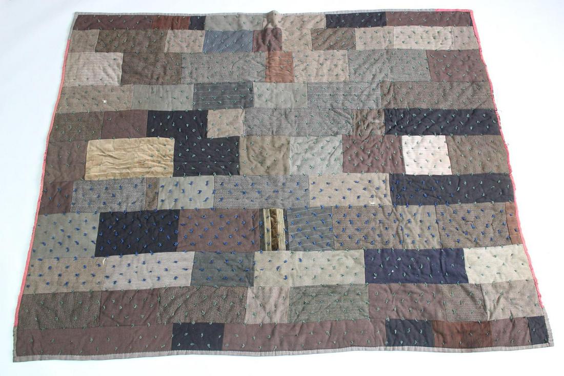 Folk Art Patchwork Quilt, Primitive Cubism (1 of 15)