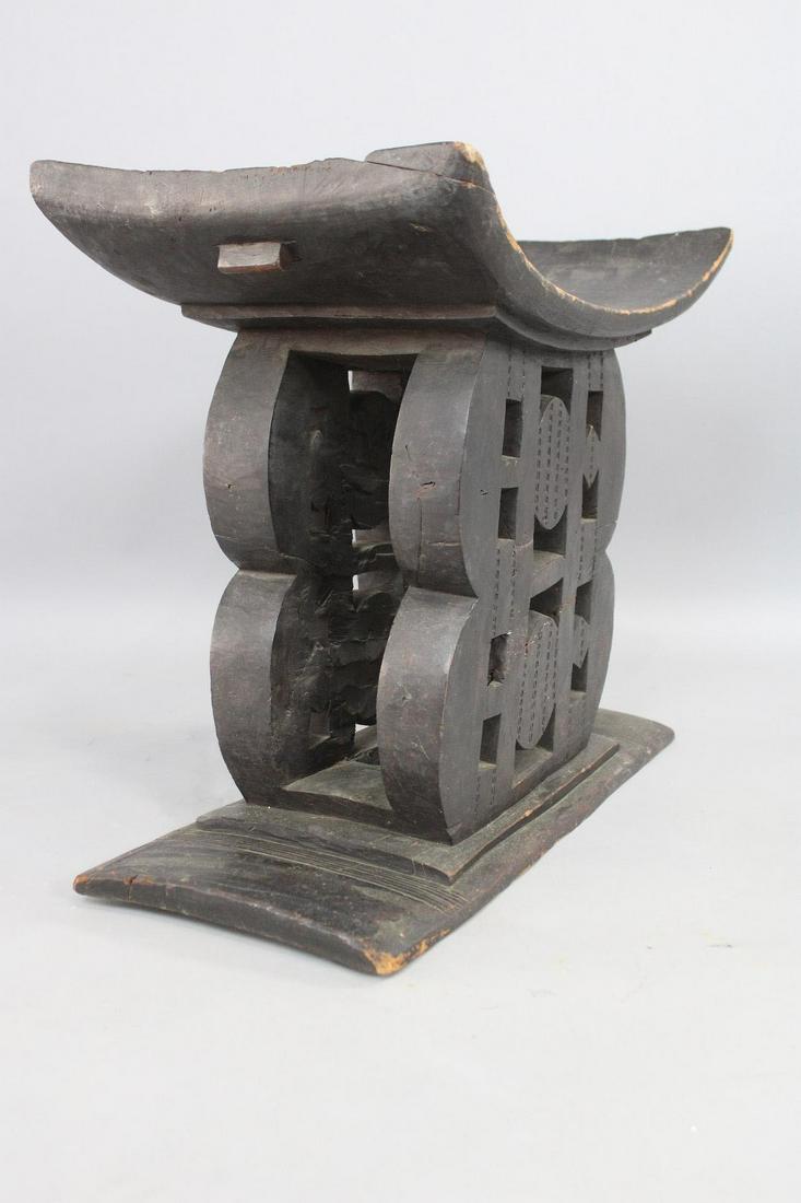 African Ashanti Hand-Carved Wood Stool (1 of 7)
