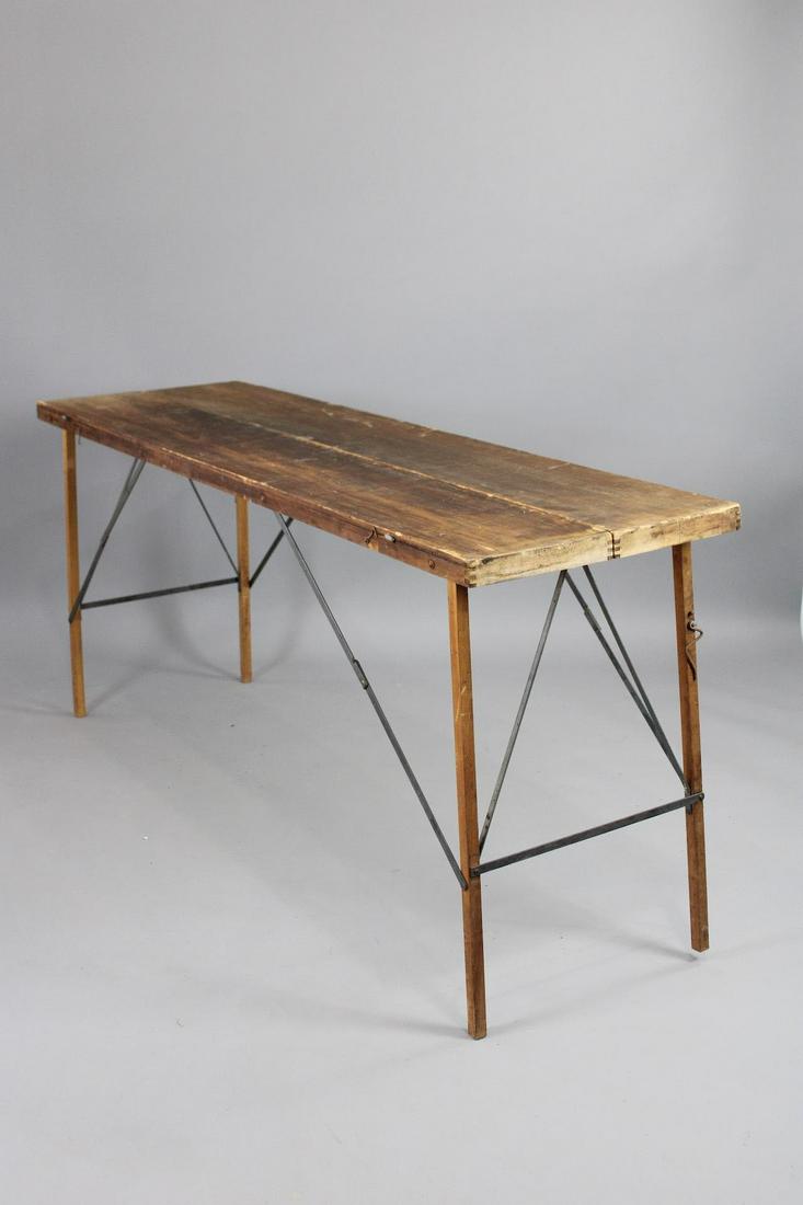 Primitive Wood & Metal Folding Wallpaper Table (1 of 13)