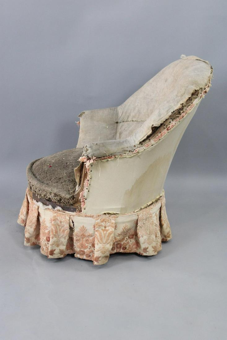 Antique French Napoleon III Style Barrel Back Armchair (1 of 7)