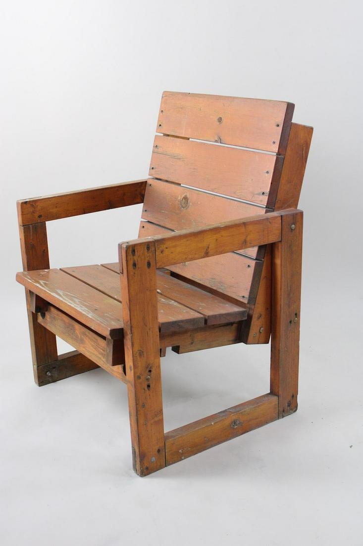 Adjustable Wooden Lounge Chair, Minimalist Cubist (1 of 9)