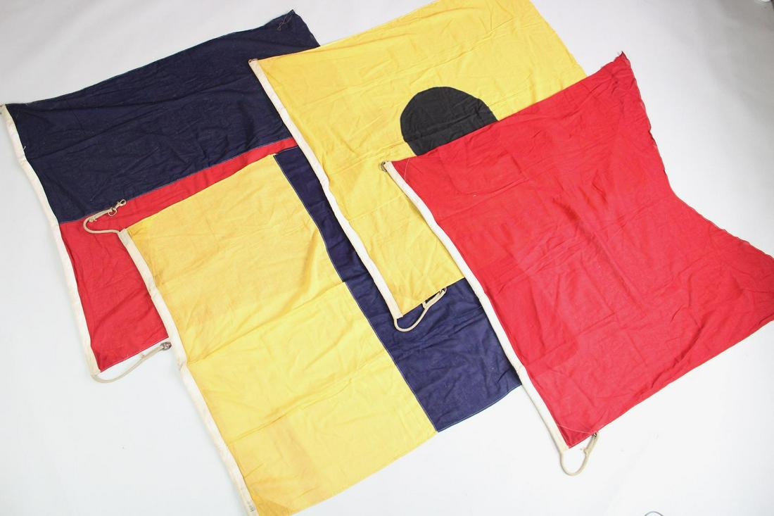 Lot of 4 Large Vintage Nautical Signal Flags (1 of 10)
