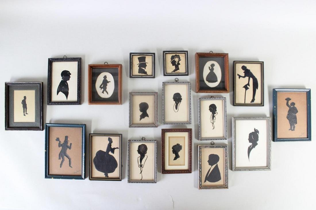Lot of 17 Framed Silhouette Portraits, 2 by Nancy Parrish (1 of 17)