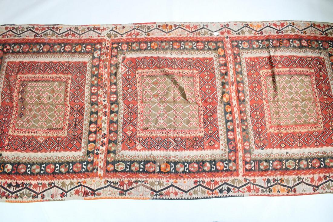 Large 11 x 5 Ft Red Early Nomadic Wool Kilim Rug (1 of 15)