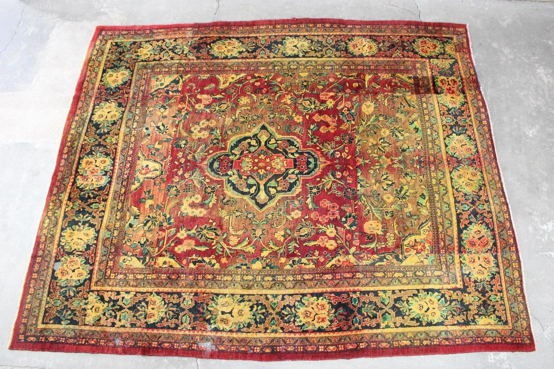 Colorful Room Sized Floral Oriental Rug, 9.5 x 8 ft (1 of 11)