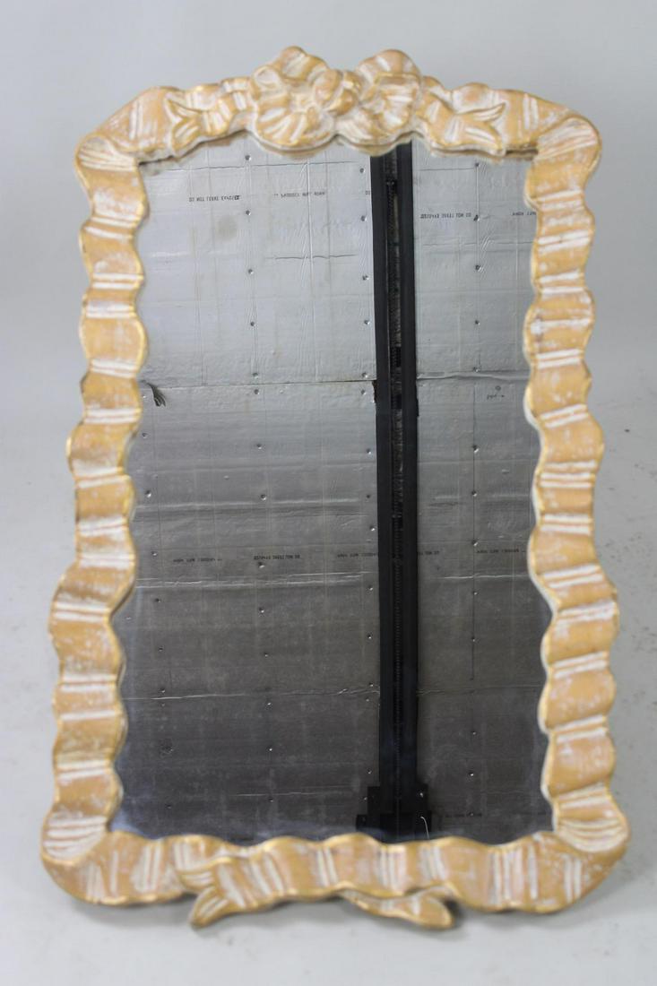 Hollywood Regency Carved Wood Ribbon Framed Mirror, Jeffco (1 of 7)