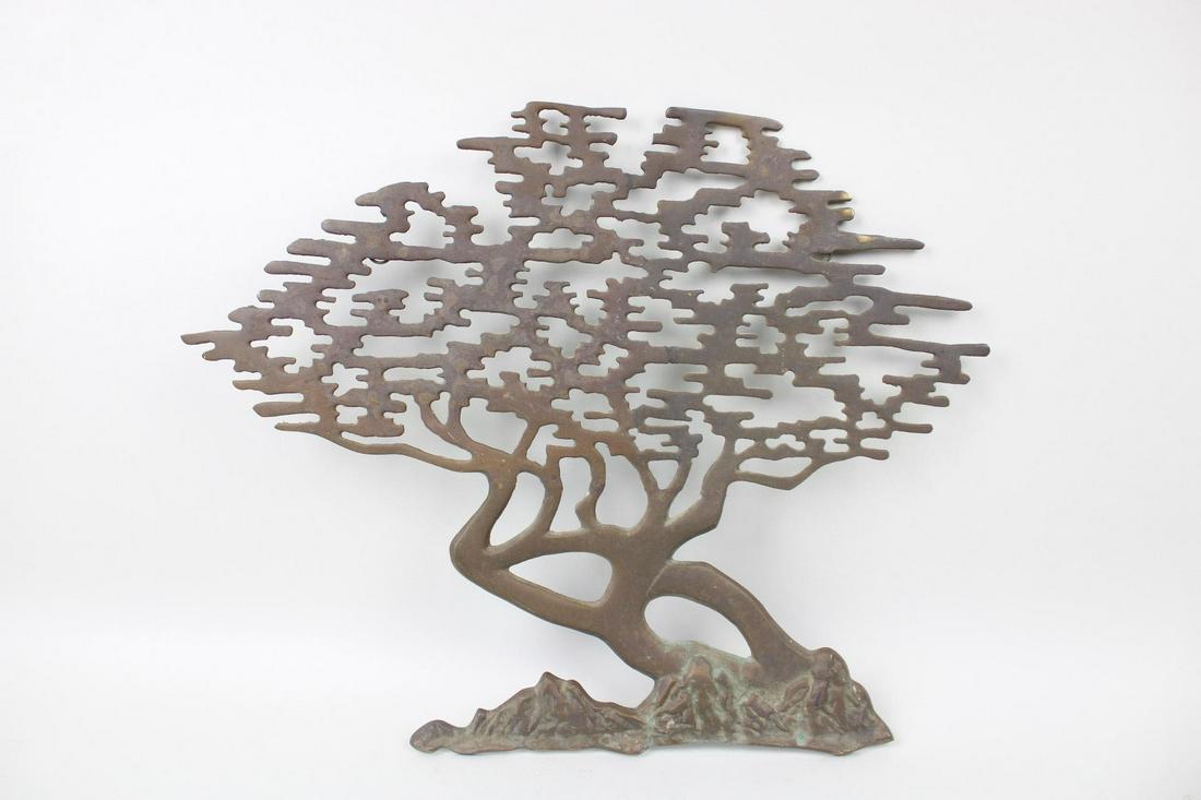 Mid-Century Modern Brass Bonsai Tree of Life Wall Sculpture (1 of 8)